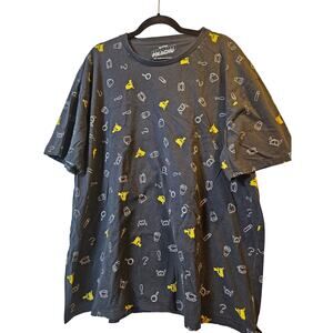 Pokemon Center Detective Pikachu Shirt 3XL Gray All Over Print Graphic Tee